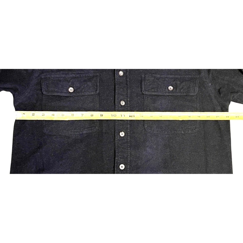 Moose Creek Mens Dark‎ Gray Button Up Flannel Shirt with Chest Pocket Sz Med - Picture 10 of 11